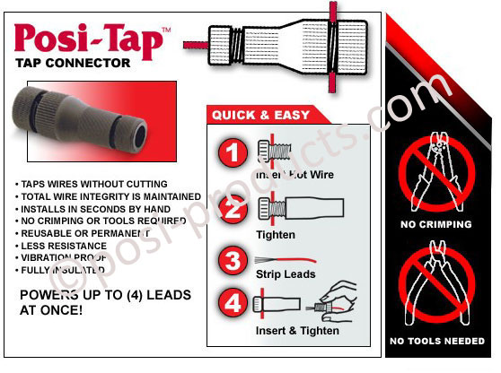 POSI-LOCK PL1416ga 14-16 Gauge Blue No-Crimp Wire Splices (10-Pack) - Connect Cables With Ease